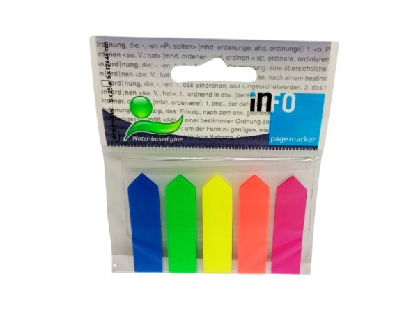 BANDERIN (FLECHA) 5x25HJ 12x44mm COLOR INTENSO INFO NOTES
