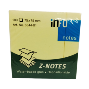 NOTAS ADHESIVAS Z AMARILLO CLARO 75X75MM X 100HJ