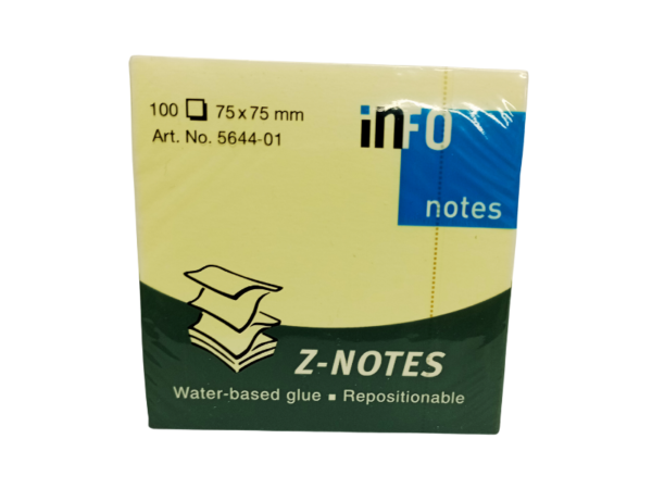 NOTAS ADHESIVAS Z AMARILLO CLARO 75X75MM X 100HJ