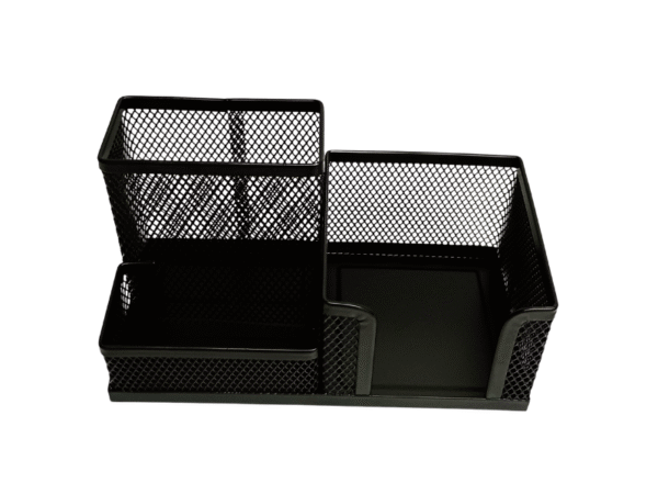 Organizador negro para escritorio metálico 3 puestos - Imagen 2